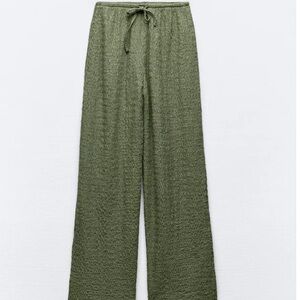 Zara Sage Green Wide Leg Pants